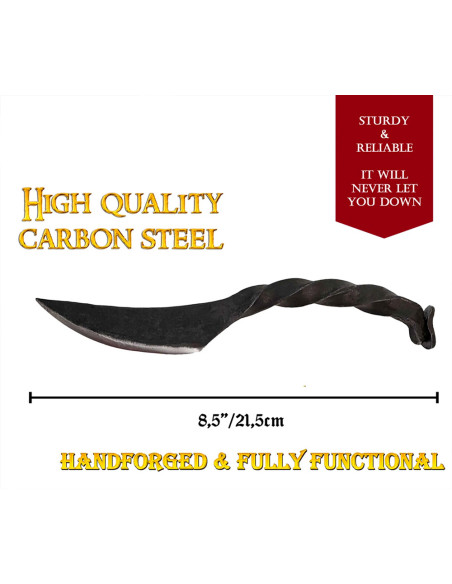 Couteau médiéval avec manche enroulé...