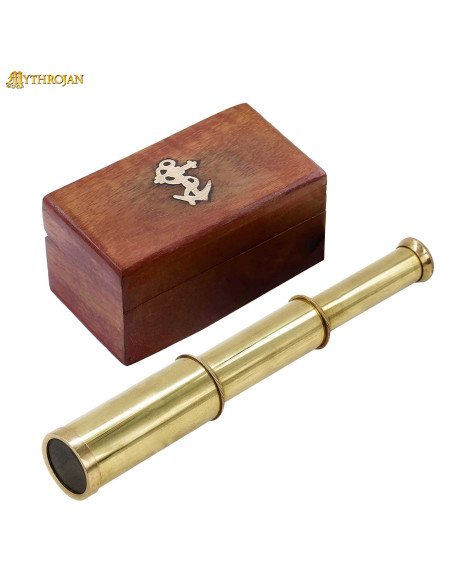 Téléscope pirate en laiton avec boîte...