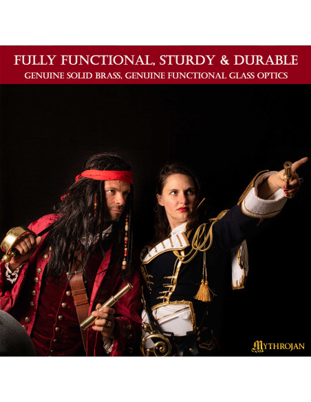 Téléscope pirate en laiton avec boîte...