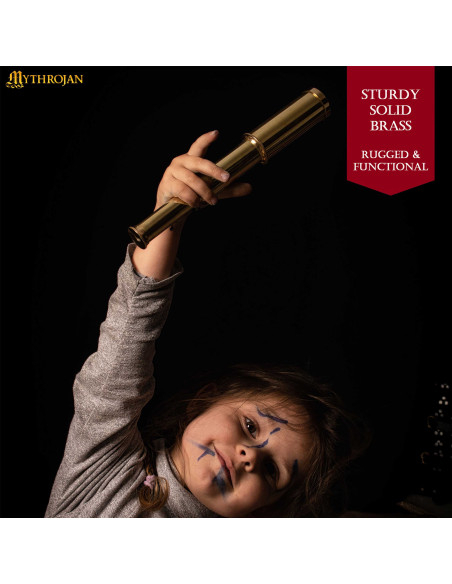 Téléscope pirate en laiton avec boîte...