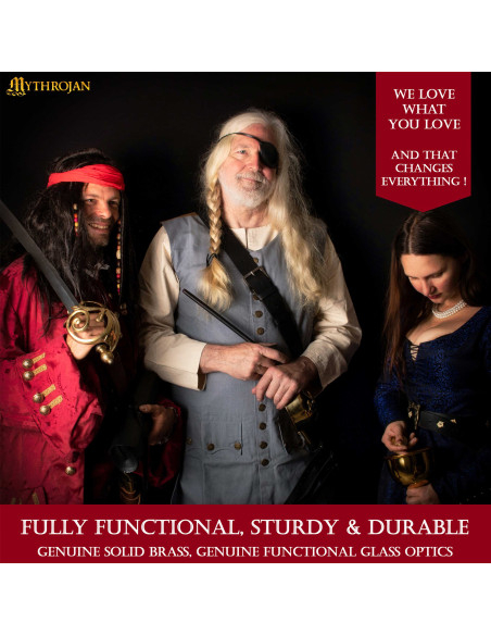 Téléscope pirate en laiton avec boîte...