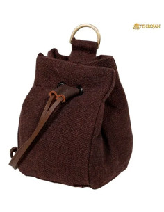 Porte-monnaie avec cordon pour ceinture, couleur marron