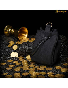 Porte-monnaie avec cordon pour ceinture, couleur noire 2