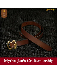 Ceinture médiévale renaissance en cuir, couleur marron 2