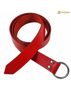 Ceinture viking avec boucle ronde, couleur rouge
