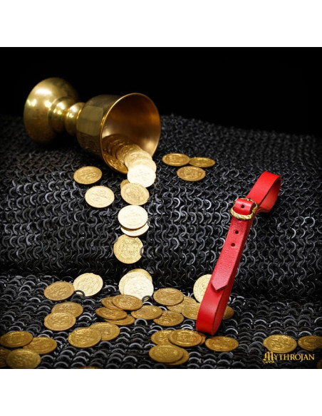 Tahalí médiéval en cuir pour tasses,...