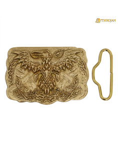 Boucle vikingue en laiton pour ceintures design Corbeau...