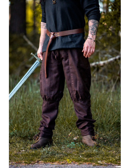 Pantalon viking en laine marron