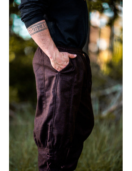 Pantalon viking en laine marron