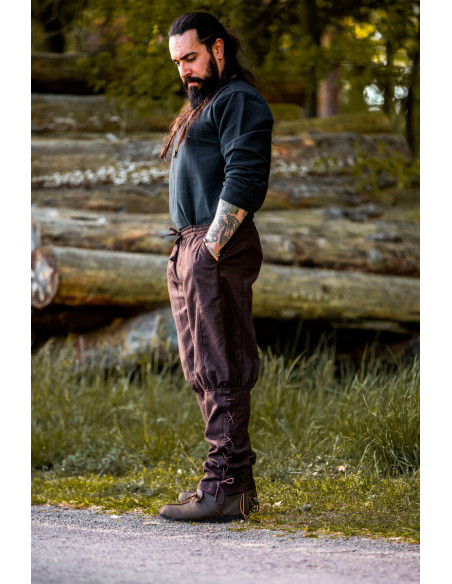 Pantalon viking en laine marron