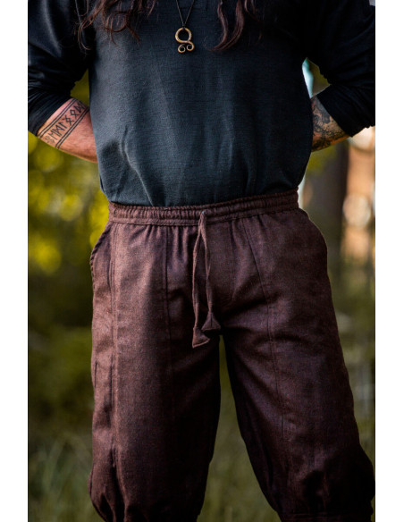 Pantalon viking en laine marron