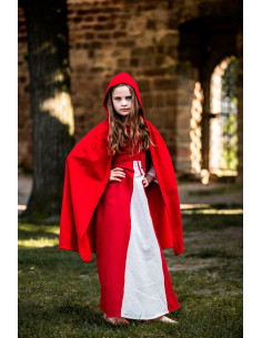 Cape médiévale pour enfants modèle Cecilia, couleur rouge