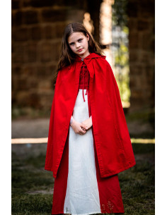 Cape médiévale pour enfants modèle Cecilia, couleur rouge 2