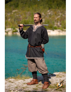 Tunique médiévale homme modèle Fimbul, couleur noire