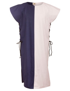 Tabard médiéval modèle Gilbert, couleur bleu-crème