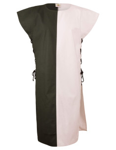 Tabard médiéval modèle Gilbert, couleur vert-crème