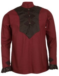 Chemise médiévale modèle Viscardi, couleur bordeaux