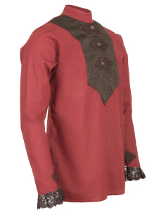 Chemise médiévale modèle Viscardi, couleur bordeaux 2