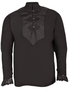 Chemise médiévale modèle Viscardi, couleur noire