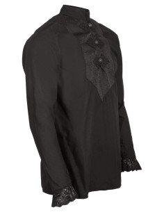 Chemise médiévale modèle Viscardi, couleur noire 2