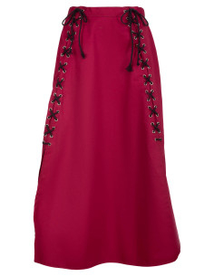 Jupe médiévale en coton modèle Callista, couleur bordeaux