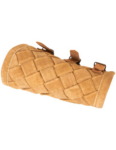 Bracelets médiévaux en cuir modèle Sigurd, couleur sable 2