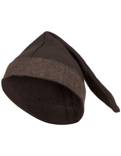 Gorro médiéval en coton modèle Toki, couleur marron foncé