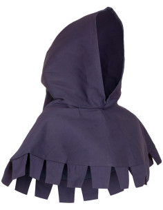 Gugel médiéval en toile modèle Thilo, couleur bleue