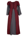 Robe médiévale longue modèle Loreley, couleur bordeaux