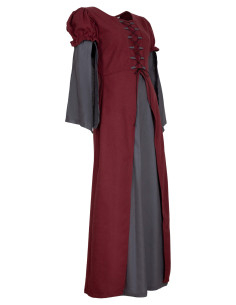 Robe médiévale longue modèle Loreley, couleur bordeaux 2