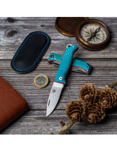 Navaja de caza Cudeman modelo MT-10 azul (con funda)
