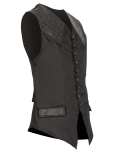 Chaleco gothique médiéval modèle Darovin, couleur noire