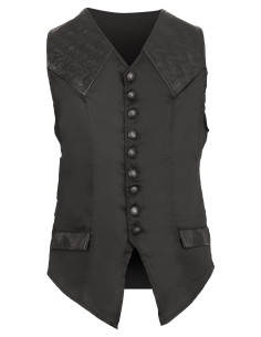 Chaleco gothique médiéval modèle Darovin, couleur noire 2