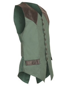 Chaleco gothique médiéval modèle Darovin, couleur verte