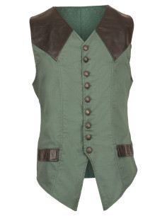 Chaleco gothique médiéval modèle Darovin, couleur verte 2