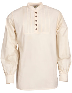 Chemise médiévale en coton modèle Lucious, couleur naturelle