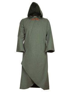 Manteau médiéval en coton modèle Faelyn, couleur verte
