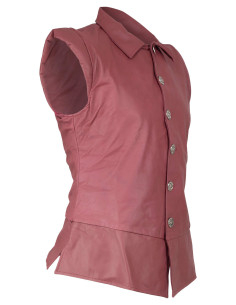 Jubón médiéval en cuir modèle Tilly, couleur bordeaux