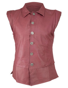 Jubón médiéval en cuir modèle Tilly, couleur bordeaux 2