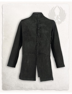 Manteau médiéval en daim modèle Tilly, couleur noire