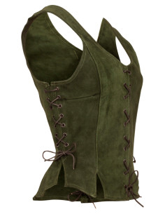 Corps de médieval en cuir modèle Caty, couleur verte