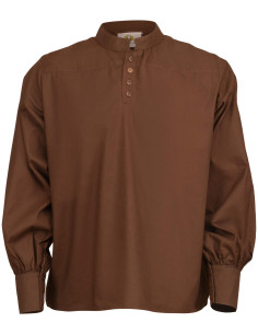 Chemise médiévale en coton modèle Bartold, couleur marron