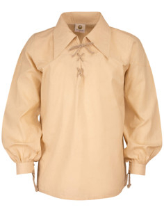 Camisa médiévale en coton modèle Sawyer, couleur blanc...
