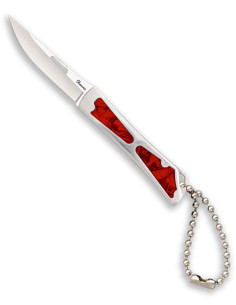 Couteau de poche marque Albainox manche en acier rouge...