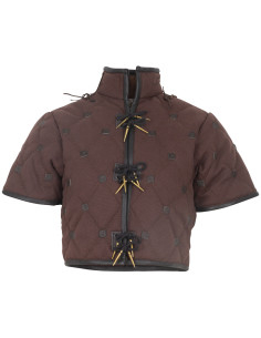 Gambison médiéval en coton modèle Kovira, couleur marron