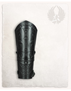 Bracelets médiévaux en cuir modèle Gawain, couleur noire 2