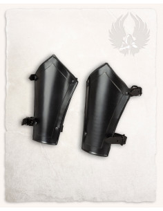 Brassards médiévaux en acier noirci modèle Mina