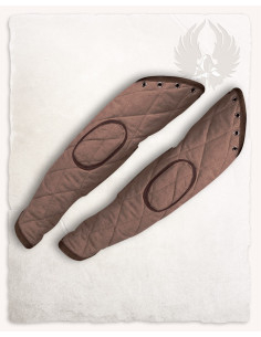 Manches pour gambison médiéval modèle Arthur, couleur marron