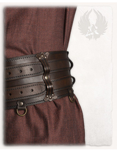 Ceinture médiévale double en cuir...