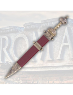 Épée romaine Gladius fourreau noir décoré, finition bronze 2